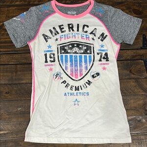 American Fighter Kids' White and Gray Graphic T-Shirt